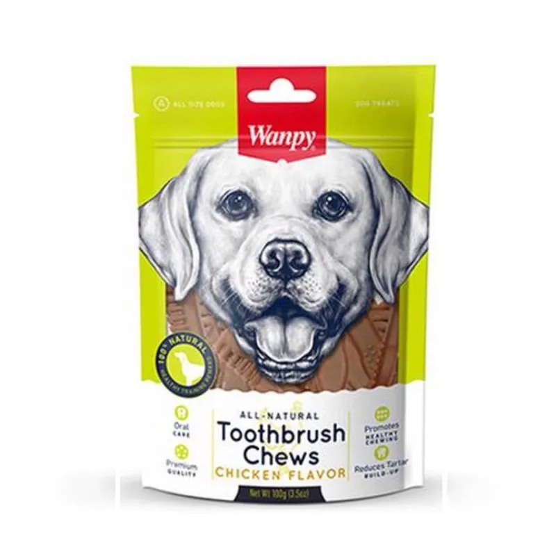 Wanpy Toothbrush Chews Dog Treat With Chicken Flavor