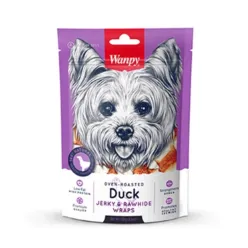 Wanpy Jerky &amp; Rowhide Wraps Dog Treat With Duck Flavor