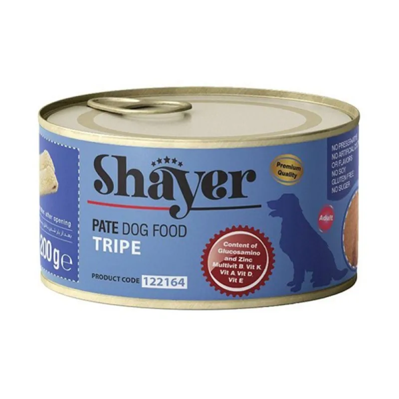 Shayer Pate Canned Adult Wet Dog Food With Tripe Flavor