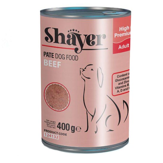 Shayer Pate Canned Adult Wet Dog Food With Beef Flavor