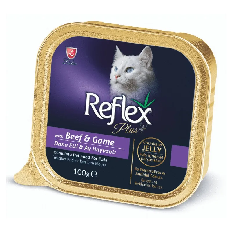 Reflex Plus Vom Adult Wet Cat Food With Beef &amp; Game In Jelly