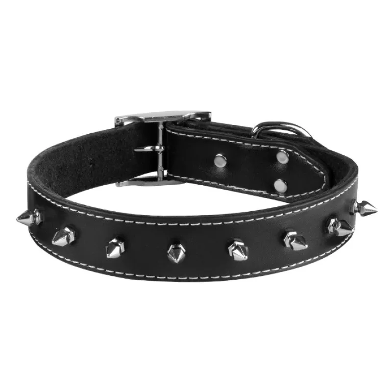  Leather Design Neck Collar For Dogs &amp; Cat, Whit Guard