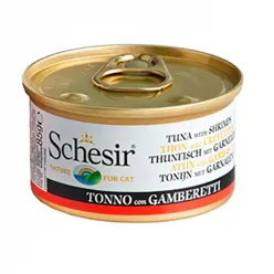 Schesir Canned Wet Cat Food With Tuna &amp; Shrimp In Jelly