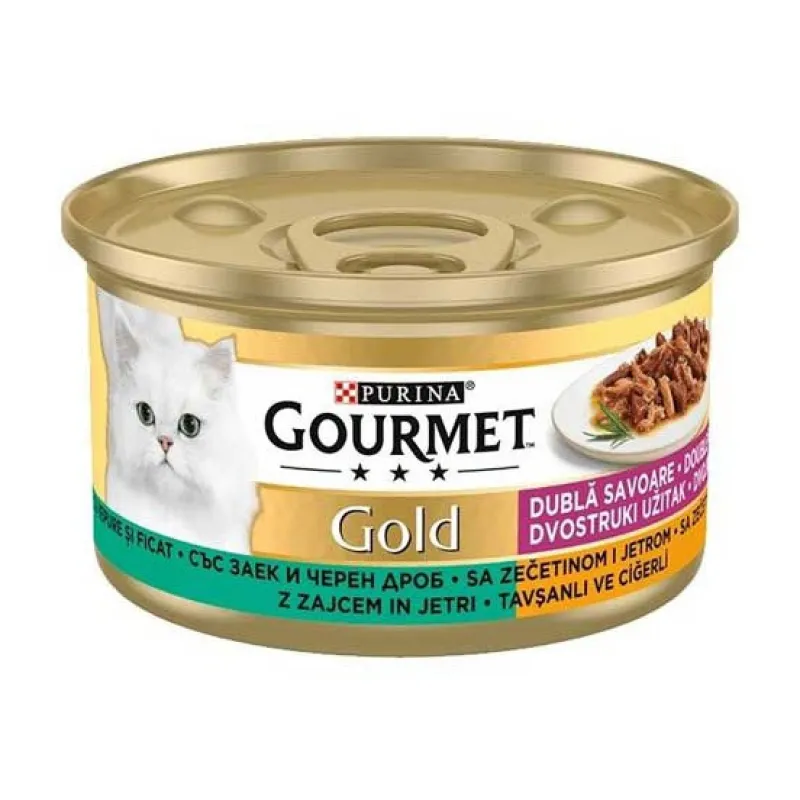 Gourmet Gold Canned Adult Cat Food With Rabbit &amp; Liver Flavor In Gravy 