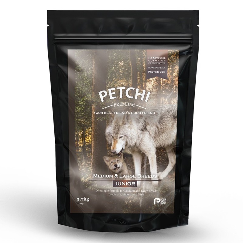 Petchi Medium &amp; Large Junior Dry Dog Food With Chicken &amp; Fish