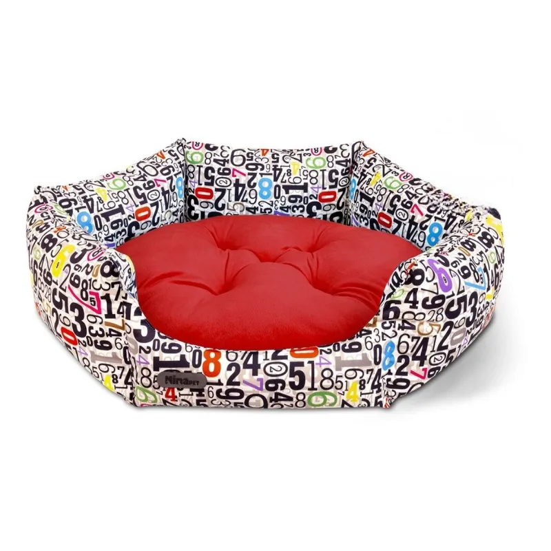  Vip hexagonal cat and dog bed, size 0, red color