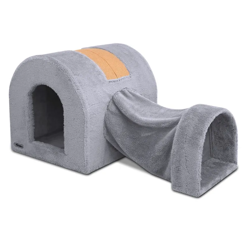 Gray tunnel cat's nest