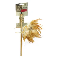 Wooden cat toy and feathered Mpet