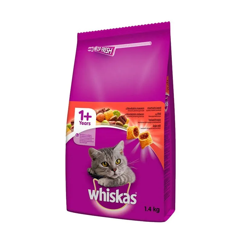  Whiskas Adult Dry Cat Food Natural Beef Flavour