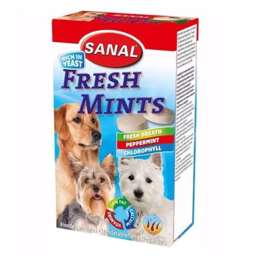 Sanal Dog Yeast Tablets With Mint, green tea, rosemary &amp; chlorophyll Flavor