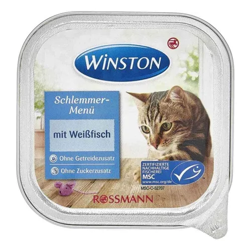 Winston Voom Adult Wet Cat Food With White Fish