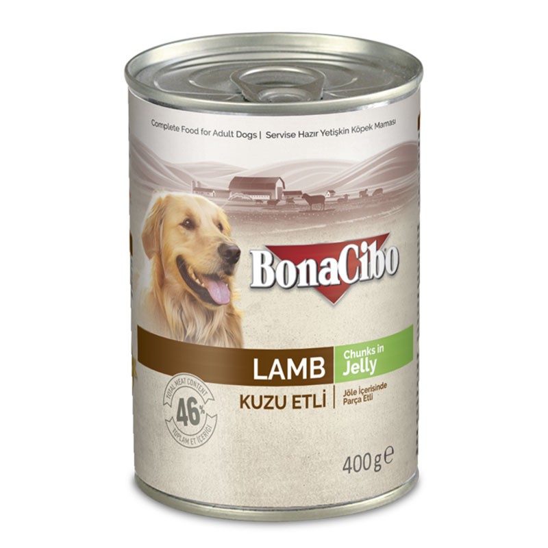 Bonaciba Canned Adult Wet Dog Food With Lamb Flavor In Jelly 