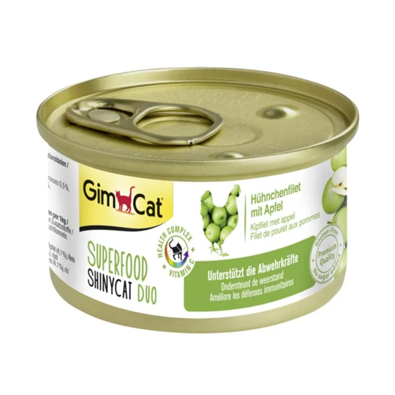 Gimcat Canned Adult Wet Cat Food With Chicken &amp; Apple Flavor