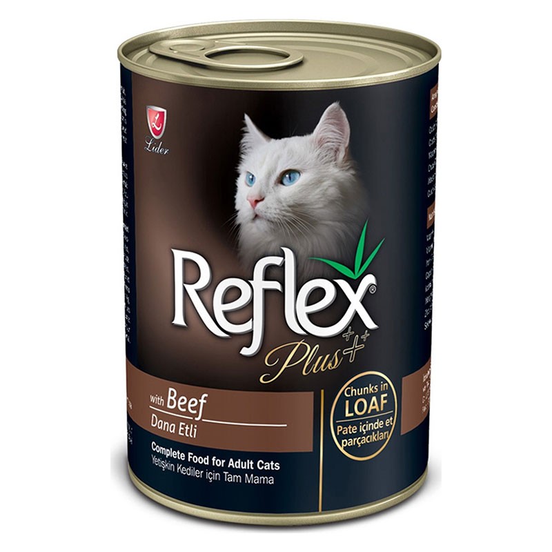  Reflex Plus Canned Wet Cat Food With Beef Flavor In Gravy