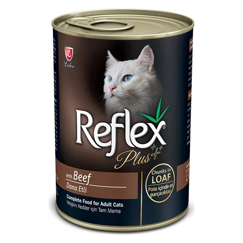  Reflex Plus Canned Wet Cat Food With Beef Flavor In Gravy