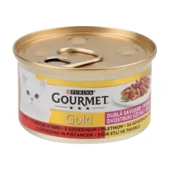 Gourmet Gold Canned Adult Wet Cat Food With Beef &amp; Chicken Flavor In Gravy