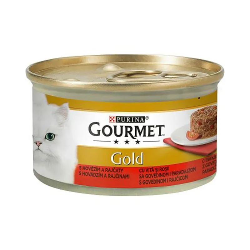 Gourmet Gold Canned Adult Wet Cat Food With Beef &amp; Chicken Flavor In Gravy