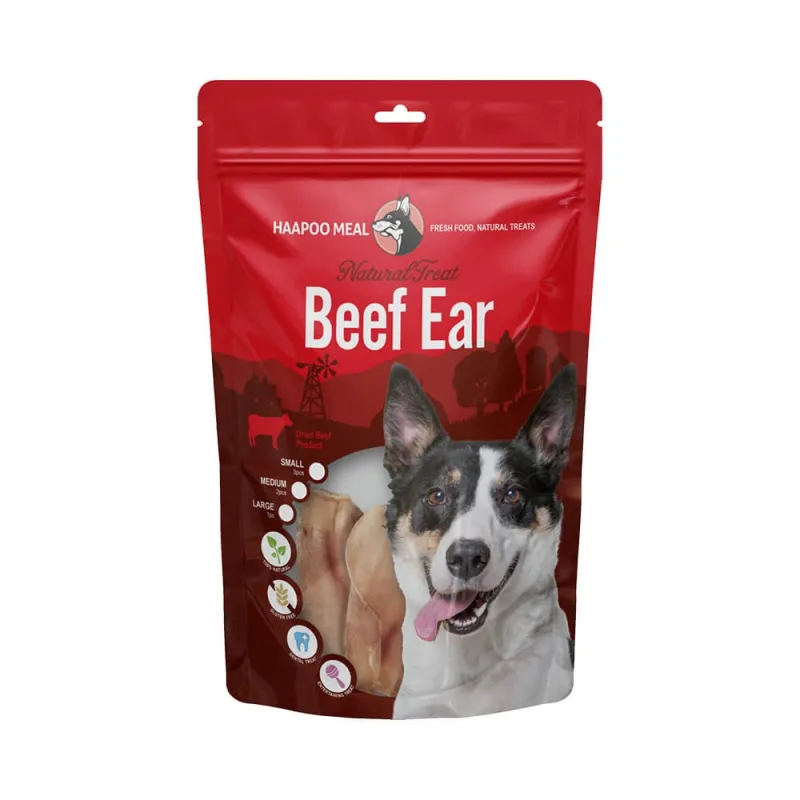 Hapoo Meal Natural Dog Treat With Beef Ear 