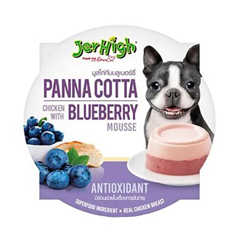 Jerhigh Panna Cotta Mousse Adult Wet dog Food With Chicken &amp; blueberry Flavor