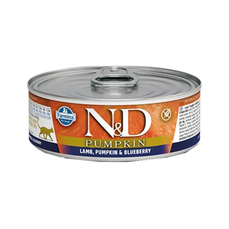 Farmina N&amp;D Canned Adult Wet Cat Food With Lamb , Pumpkin &amp; Blueberry