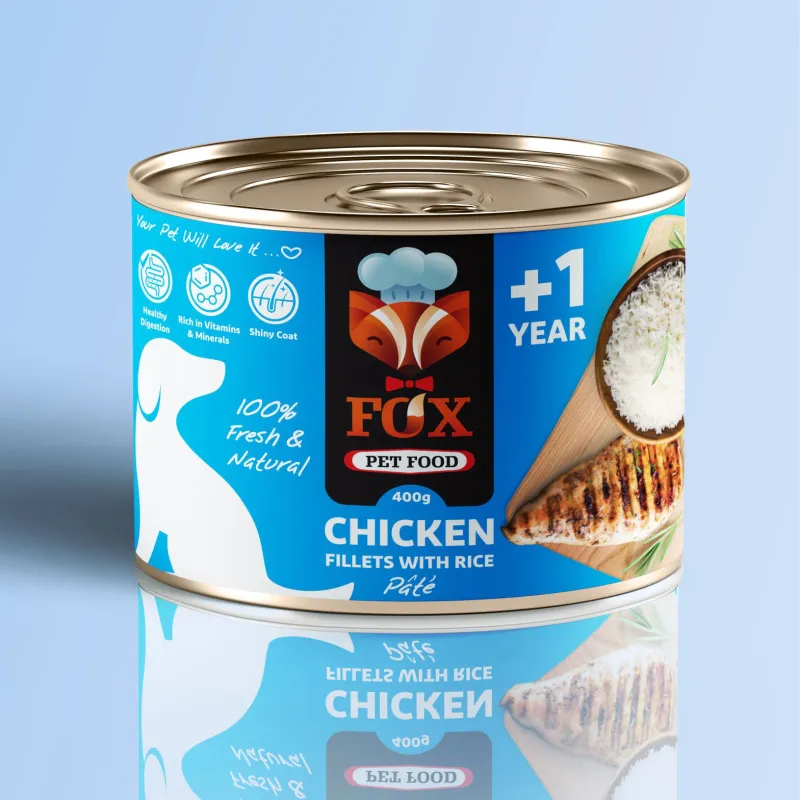 Fox Canned Adult Wet Dog Food With Chicken Fillets &amp; Rice