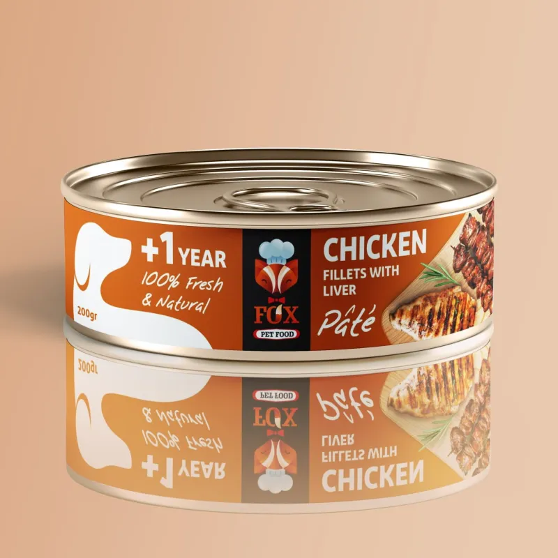 Fox Canned Adult Wet Dog Food With Chicken Fillets &amp; Liver