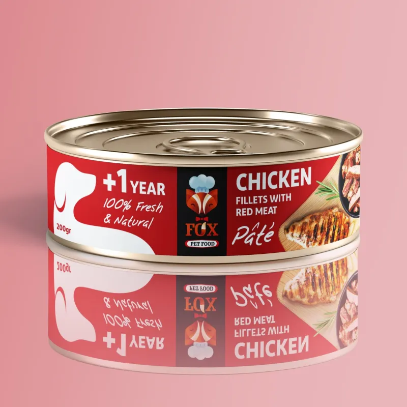 Fox Canned Adult Wet Dog Food With Chicken Fillets &amp; Red Meat