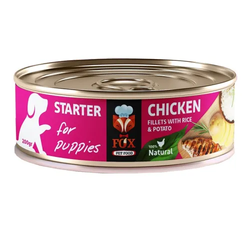  Fox Natural Canned Puppies Wet Food With Chicken Fillets &amp; Potato &amp; Rice Flavor