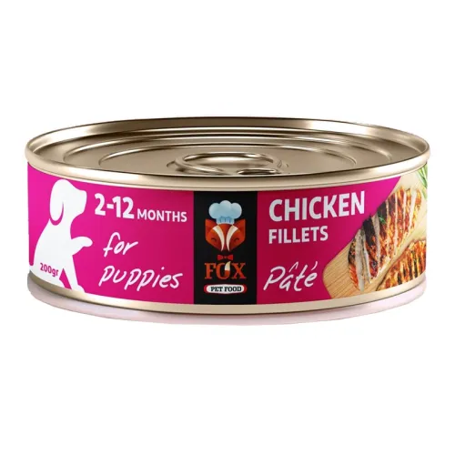  Fox Pate Canned Puppies Wet Food With Chicken Fillets Flavor