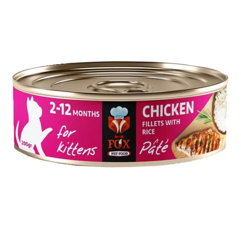 Fox Canned Kittens Pate With Chicken Fillets And Rice