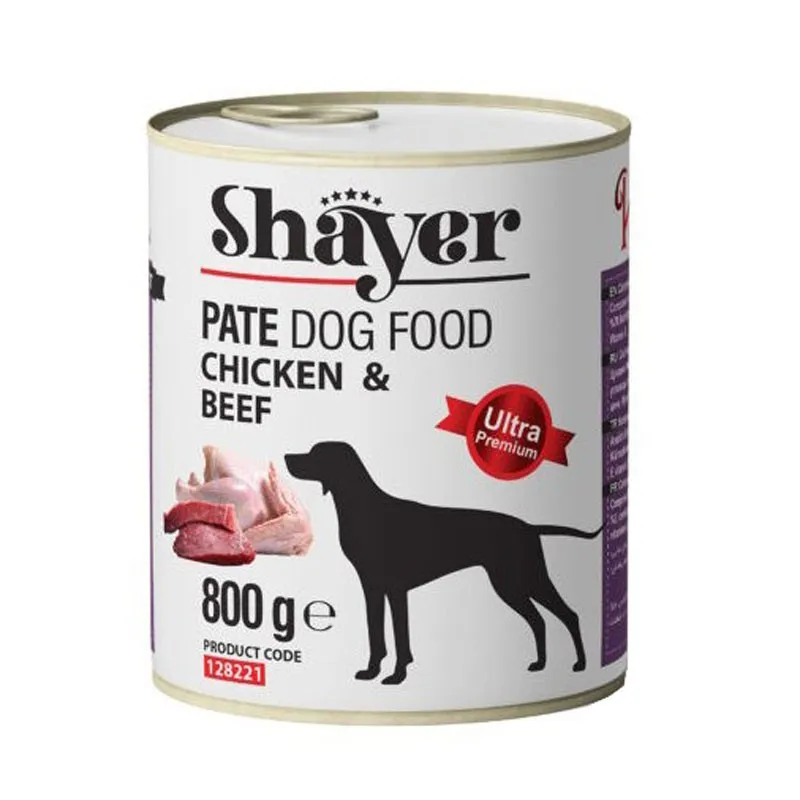 Shayer Pate Canned Adult Wet Dog Food With Chicken &amp; Beef Flavor