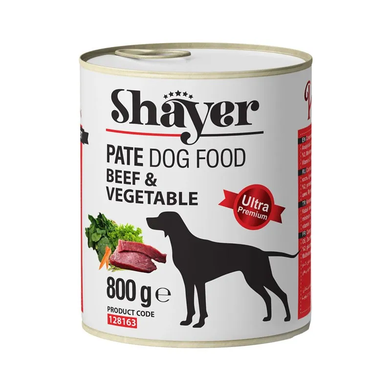 Shayer Pate Canned Adult Wet Dog With Beef &amp; Vegetable Flavor