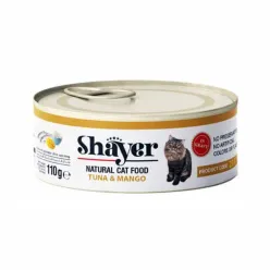 Shayer Natural Canned Adult Wet Cat Food With Tuna &amp; Mango In Gravy Flavor