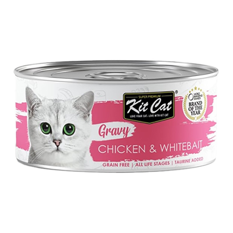 Kit Cat Gravy Chicken &amp; Whitebait Canned Cat Food