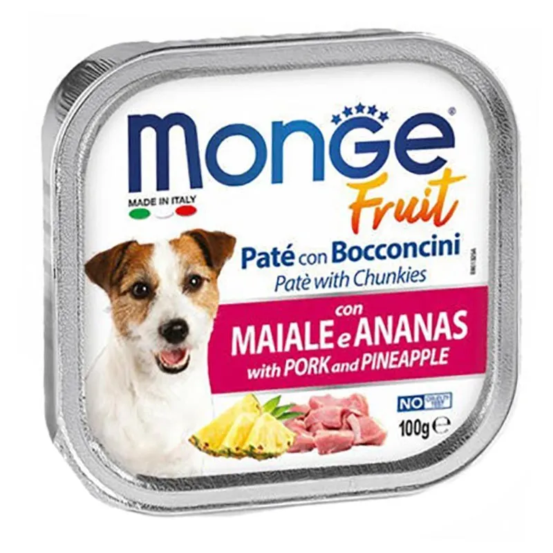 Monge Vom Adult Wet Dog Food With Pork &amp; Pineapple Flavor