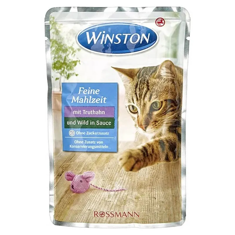 Winston Adult Wet Cat Food With Wild &amp; Turkey In Gravy