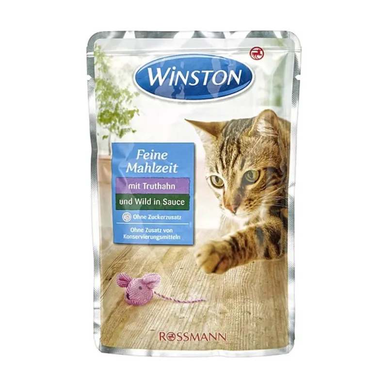 Winston Adult Wet Cat Food With Wild &amp; Turkey In Gravy