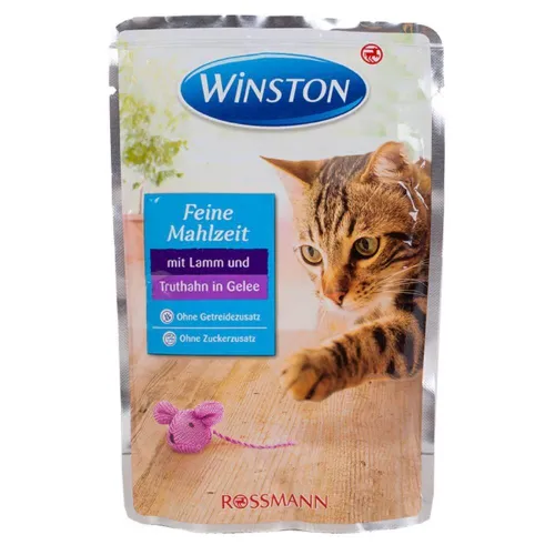 Winston Pouch Adult Wet Cat Food With Lamb &amp; Turkey In Sauce