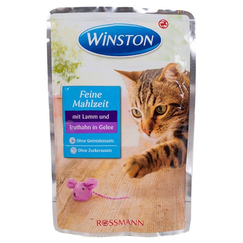 Winston Pouch Adult Wet Cat Food With Lamb &amp; Turkey In Sauce