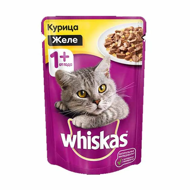 Whiskas Pure Delight Adult Wet Cat Food Pouches Poultry In Jelly