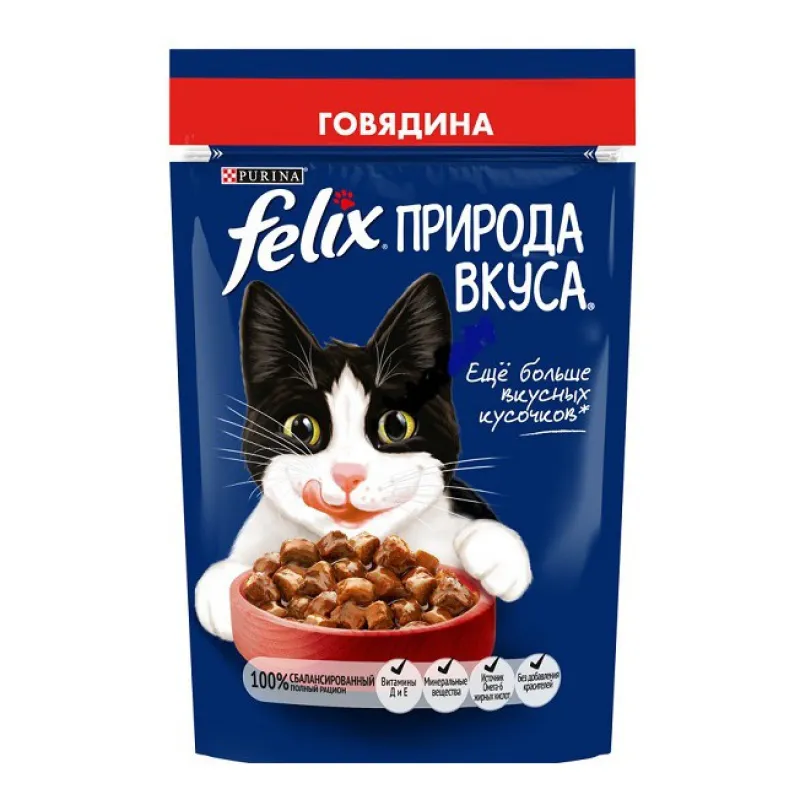 Felix Pouch Adult Wet Cat Food With Beef Flavor In Sauce