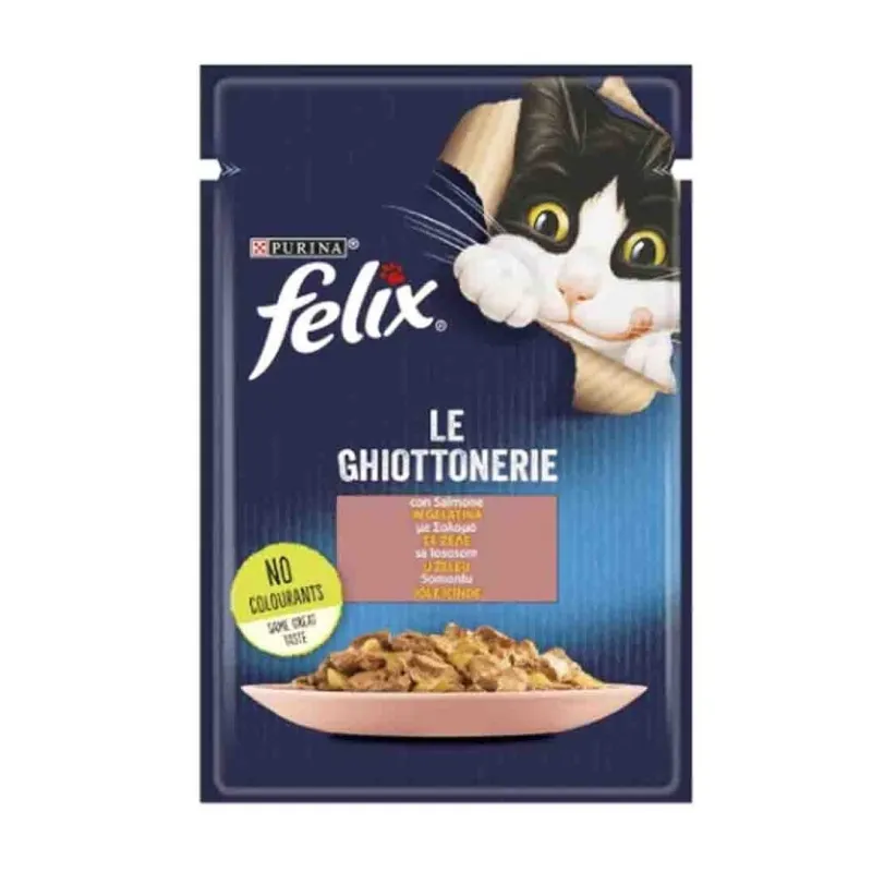 Felix Pouch Adult Wet Cat Food With Salmon In Jelly