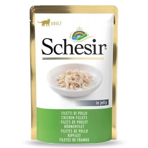 Schesir Pouch Adult Wet Cat Food With Chicken Fillets Flavor In Jelly