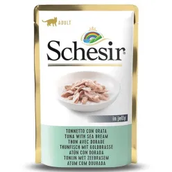 Schesir Pouch Adult Wet Cat Food With Tuna &amp; Sea Bream In Jelly