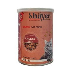 Shayer Chunky Canned Adult Wet Cat Food With Beef In Gravy Flavor