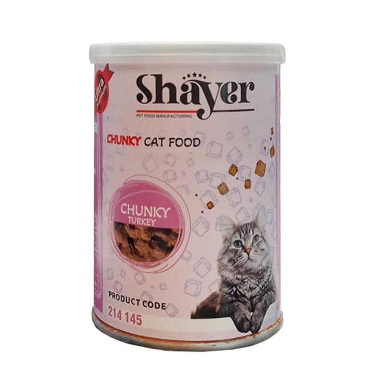 Shayer Chunky Canned Adult Wet Cat Food With Turkey In Gravy Flavor