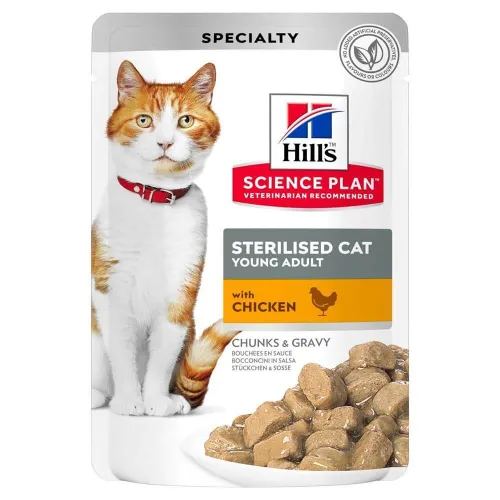 Hills Science Plan Sterilised Adult Wet Cat Food With Chicken In Gravy