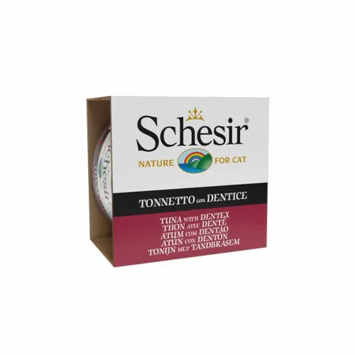 Schesir Canned Adult Wet Cat Food With Tuna Fish &amp; Dentex Fish