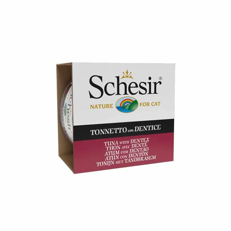 Schesir Canned Adult Wet Cat Food With Tuna Fish &amp; Dentex Fish