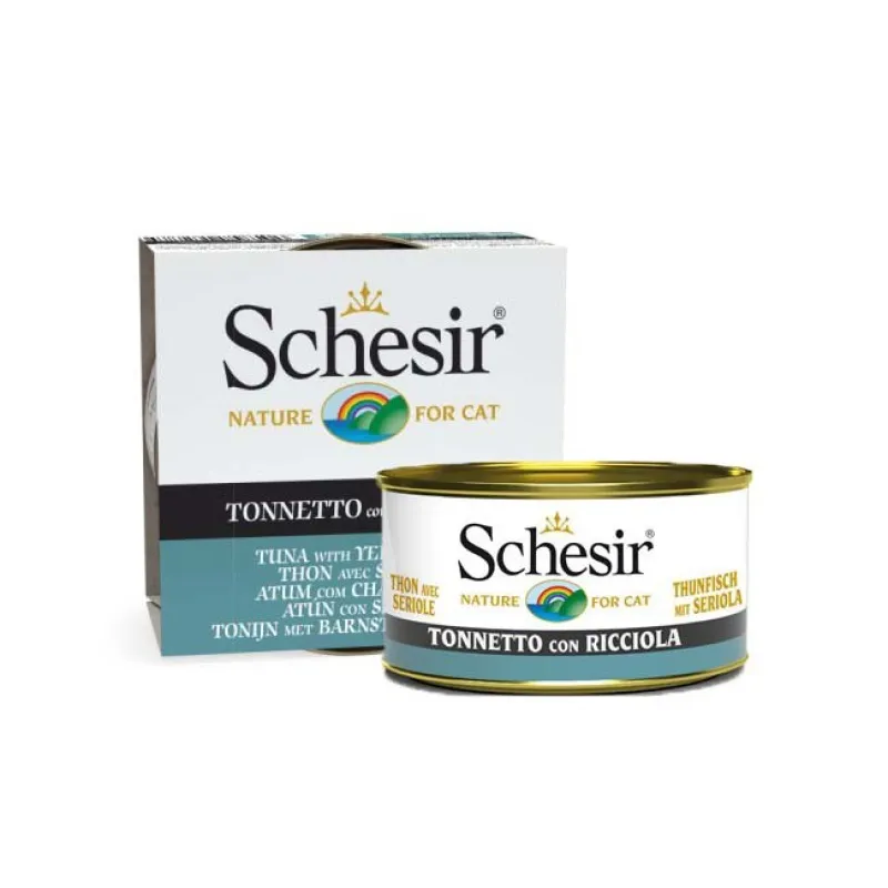 Schesir Canned Adult Wet Cat Food With Tuna Fish &amp; Yellow Tail Fish